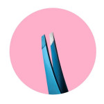 Пінцет для брів скошений Lendi Blue Sapphir(Синій Сапфір)