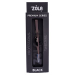 Пінцет скошений професійний для брів преміум серія ZOLA BLACK