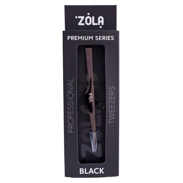 Пінцет скошений професійний для брів преміум серія ZOLA BLACK Пінцет скошений професійний для брів преміум серія ZOLA BLACK