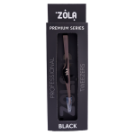 Пінцет скошений професійний для брів преміум серія ZOLA BLACK