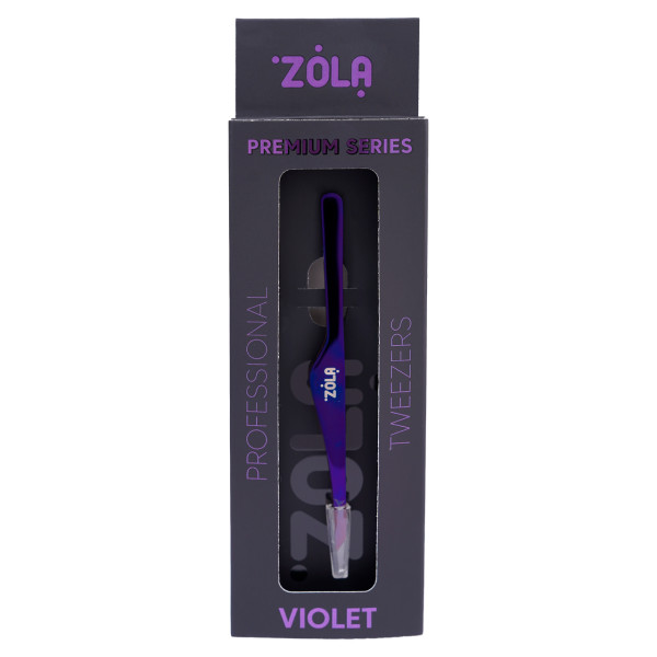 Пінцет скошений професійний для брів преміум серія ZOLA VIOLET Пінцет скошений професійний для брів преміум серія ZOLA VIOLET