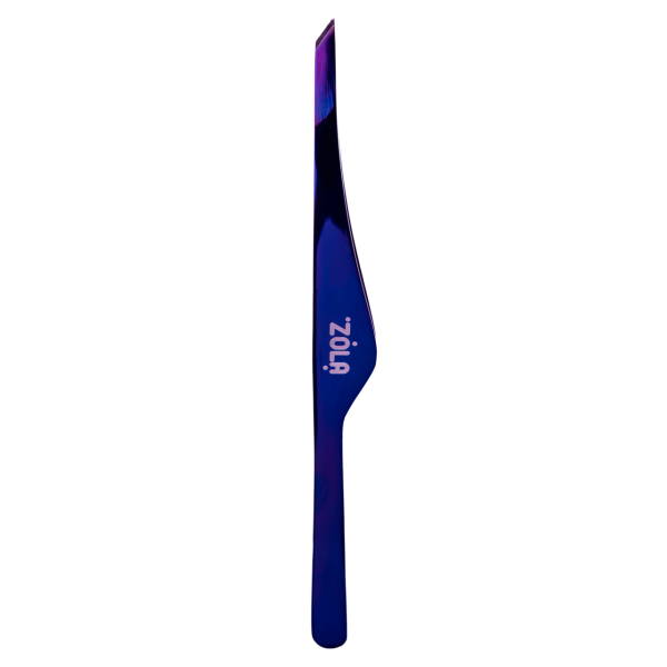 Пинцет скошенный профессиональный для бровей премиум серия ZOLA VIOLET