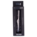 Пінцет скошений професійний для брів преміум серія ZOLA SILVER