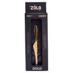 Пінцет скошений професійний для брів преміум серія ZOLA GOLD