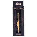 Пінцет скошений професійний для брів преміум серія ZOLA GOLD