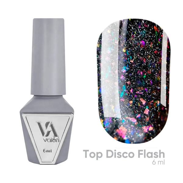 Топ для нігтів Top Disco Flash Valeri, 6 мл