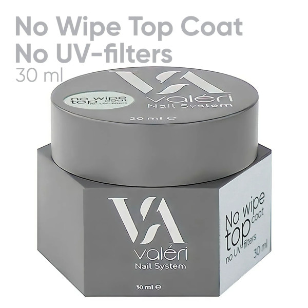 Топ для нігтів Top Non wipe (no UV-Filter) Valeri, 30 мл Топ для нігтів Top Non wipe (no UV-Filter) Valeri, 30 мл