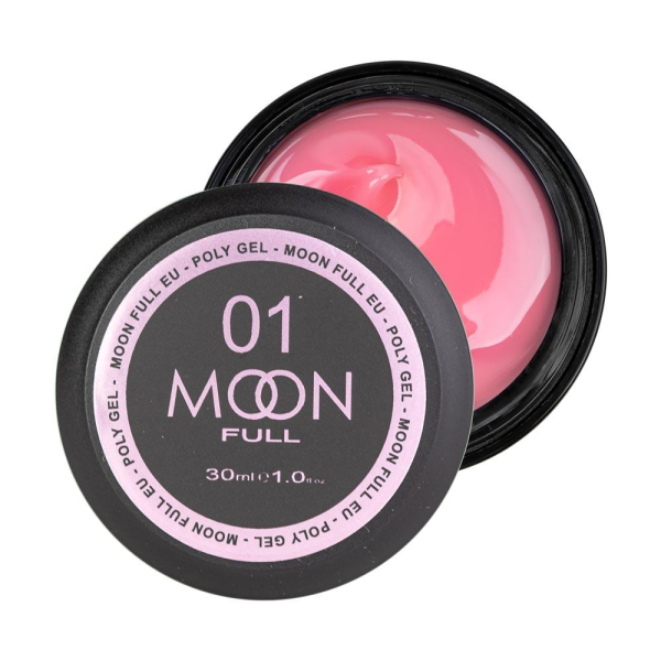 Полігель для нарощування нігтів Moon Full Poly Gel № 01 Рожевий, 30 мл