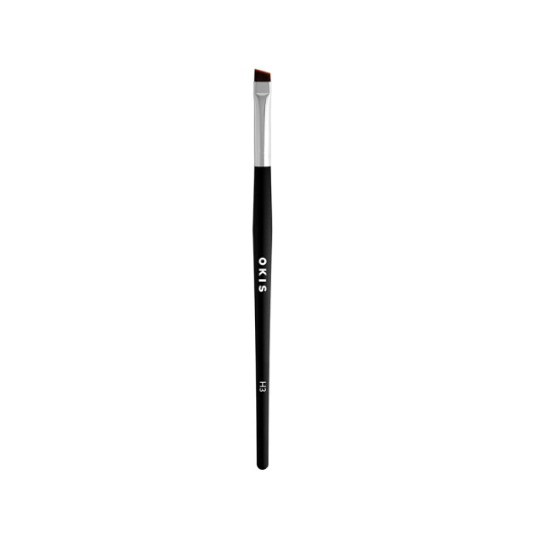 Кисть для окрашивания бровей хной H3 black из упругого нейлона со скосом OKIS BROW