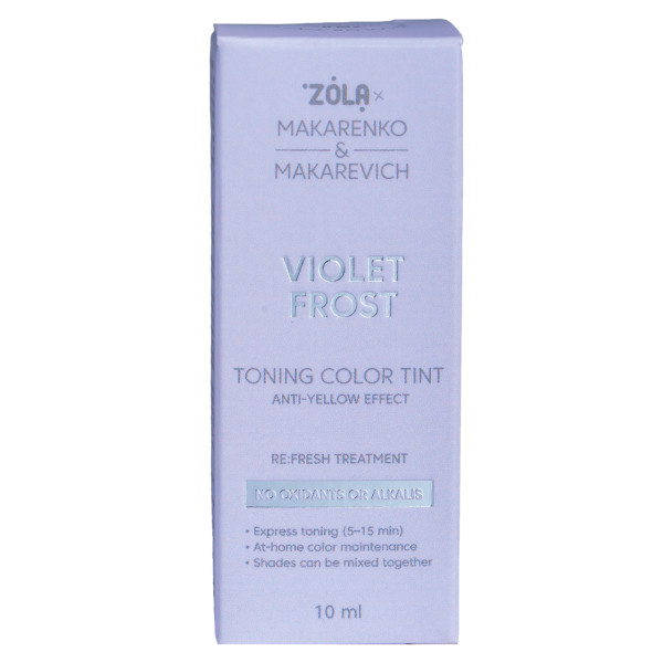 Тонуюча фарба ZOLA x Makarenko x Makarevich Toning Color Tint Violet Frost, 10 мл Тонуюча фарба ZOLA x Makarenko x Makarevich Toning Color Tint Violet Frost, 10 мл