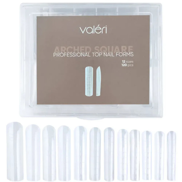 Форми верхні для нарощення нігтів Valeri Professional Top Nail Forms "Arched Square" (120 шт) Форми верхні для нарощення нігтів Valeri Professional Top Nail Forms "Arched Square" (120 шт)