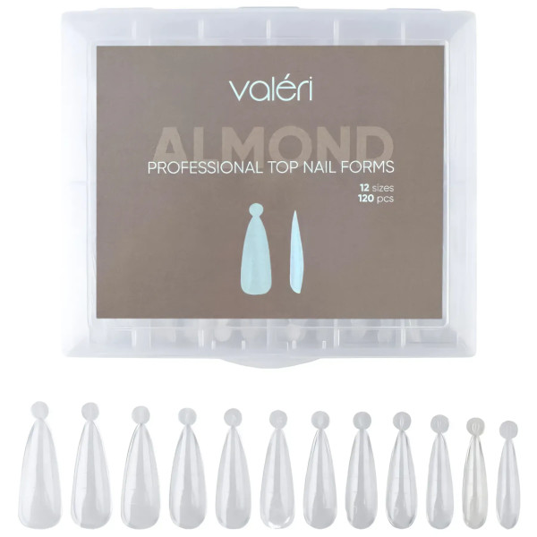 Форми верхні для нарощення нігтів Valeri Professional Top Nail Forms "Almond" (120 шт) Форми верхні для нарощення нігтів Valeri Professional Top Nail Forms "Almond" (120 шт)