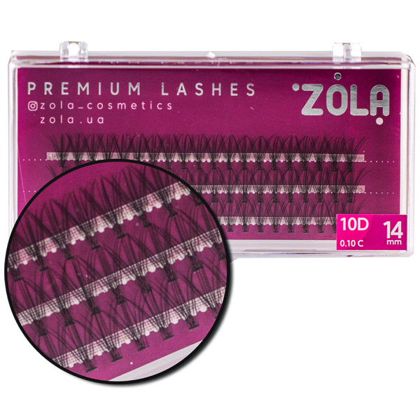 Вії-пучки ZOLA 10D, 14 мм Вії-пучки ZOLA 10D, 14 мм