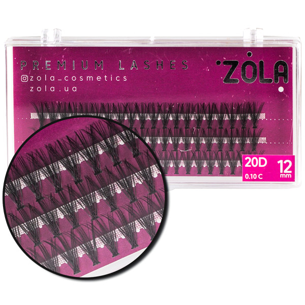 Вії-пучки ZOLA 20D, 12 мм Вії-пучки ZOLA 20D, 12 мм