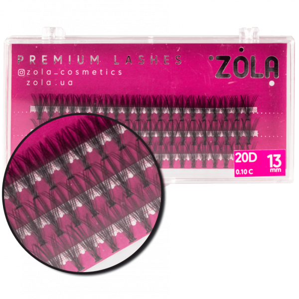 Реснички-пучки ZOLA 20D, 13 мм