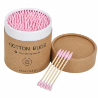 Палички ватні бамбукові COTTON BUDS картонна упаковка (200шт/уп), подвійні рожеві