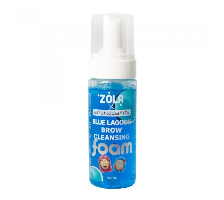 Шампунь, піна, мус для брів очищуюча блакитна ZOLA Blue Lagoon Brow Cleansing (блакитна лагуна), 150 мл