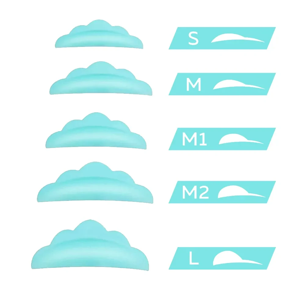 Бігуді, валики для ламінування вій OKO 5 пар S, M, M1, M2, L
