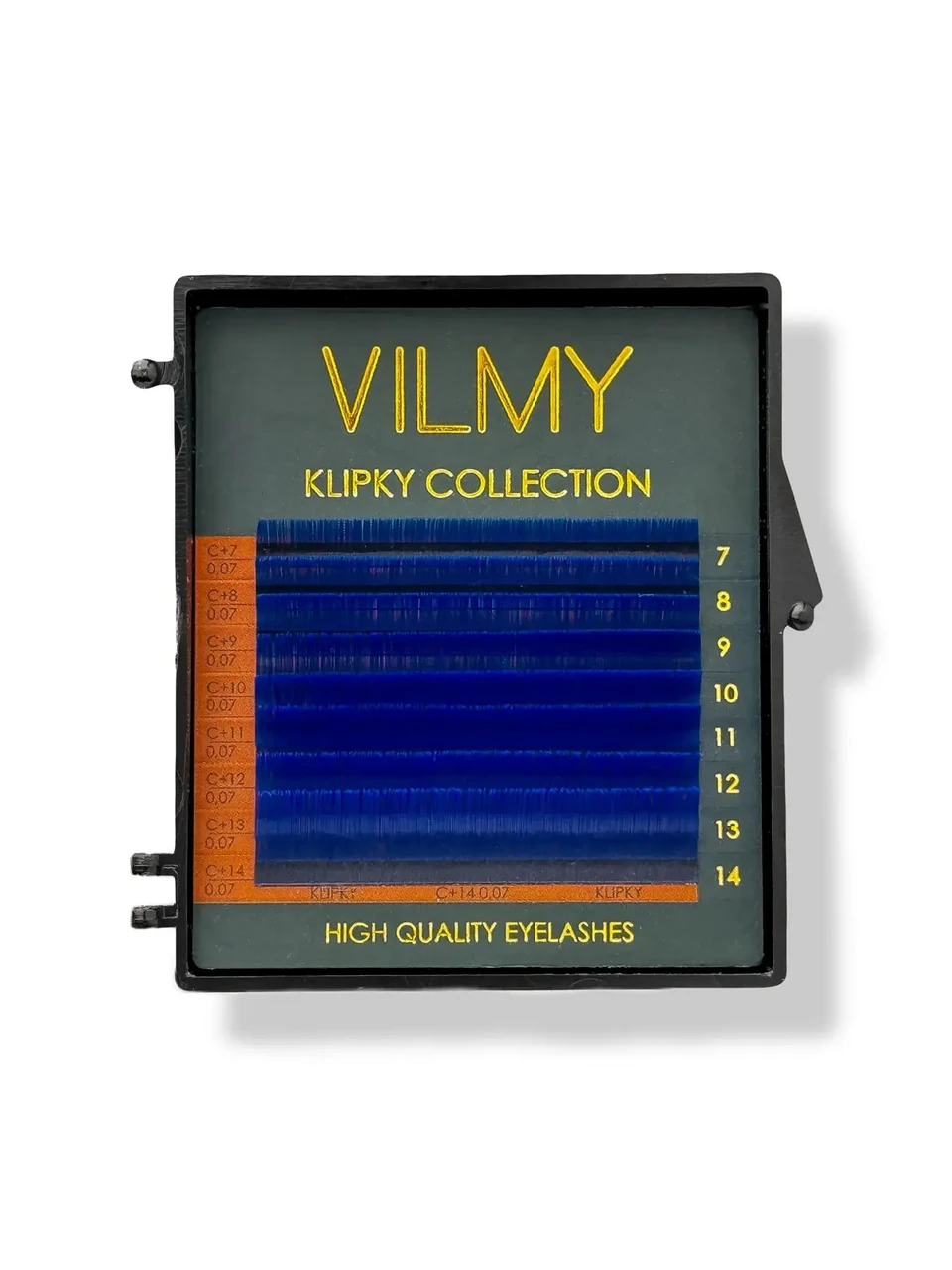 Вії Blue 8 ліній KLIPKY VILMY Mix C 0.07(7 - 14)