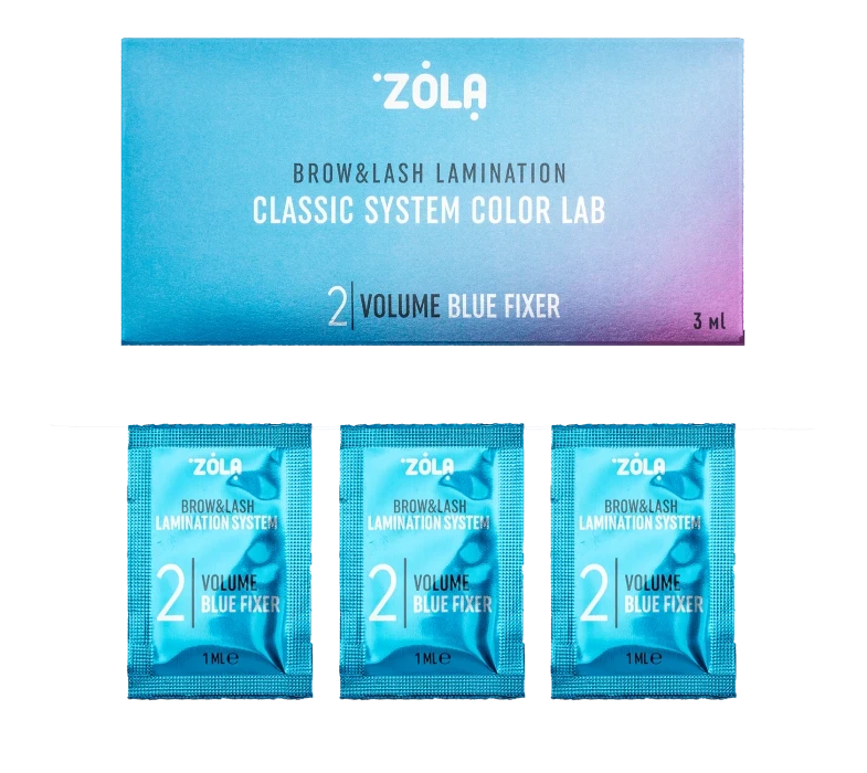 Набір складників для ламінування в саше ZOLA Color Lab 02 Volume Blue Fixer (3 x 1ml)