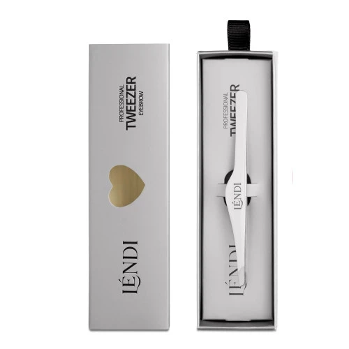 Пінцет для брів скошений Lendi Moonlight Silver(Місячне Срібло)