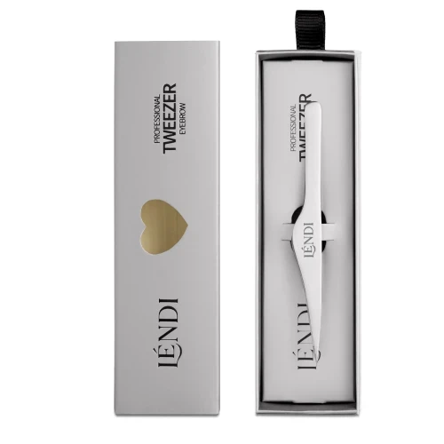 Пінцет для брів точковий Lendi Moonlight Silver(Місячне Срібло)