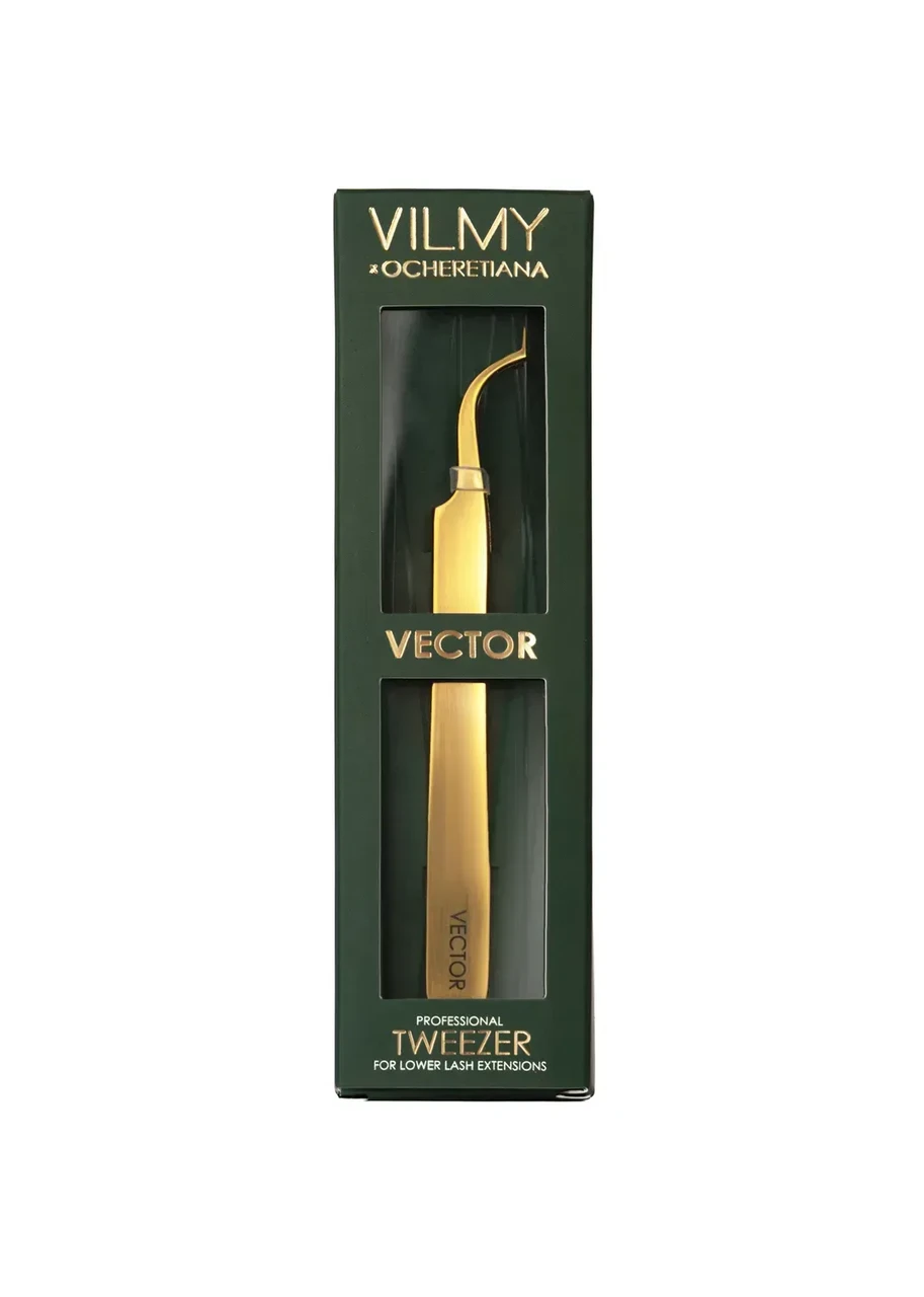 Пінцет професійний для нарощування нижніх вій VECTOR VILMY x OCHERETIANA